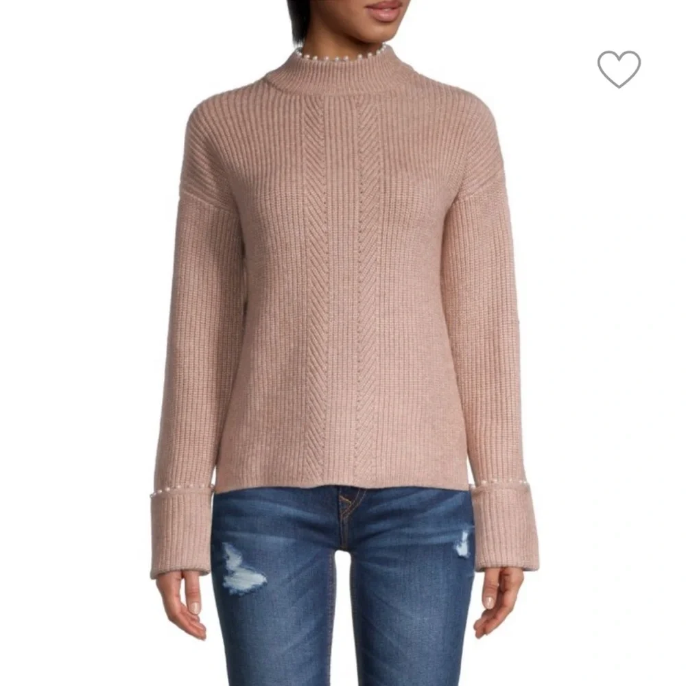 NWT Pearl Trim Sweater - Picture 1 of 6
